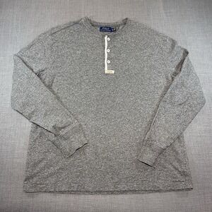 Polo Ralph Lauren Long Sleeve Henley Shirt - XL Gray